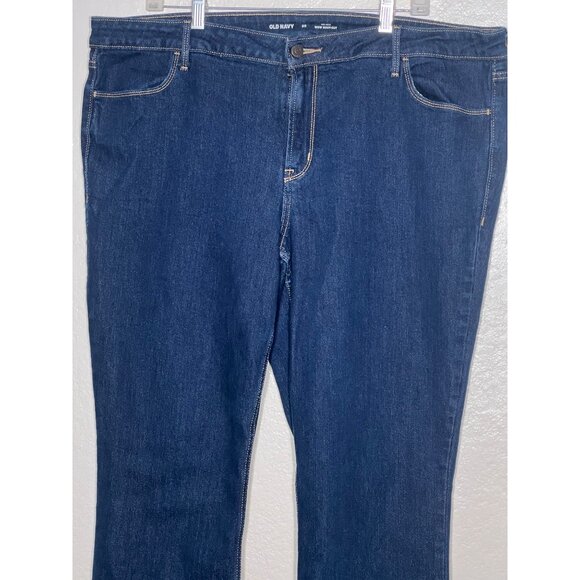 Old Navy Women's Mid-Rise Wow Boot-Cut Jeans Plus Size 20 Dark Rinse Denim - Picture 6 of 14